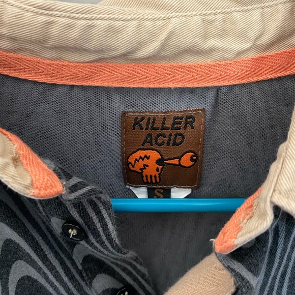 Killer Acid size small long sleeve collared shirt - Picture 3 of 4